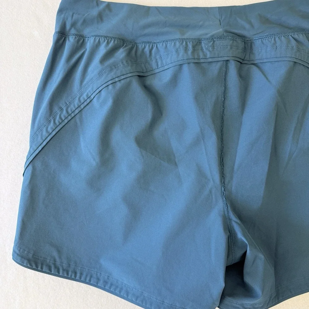 Lands‎ End Womens Active Shorts Teal Blue Athletic Running Gym Pockets Size 14